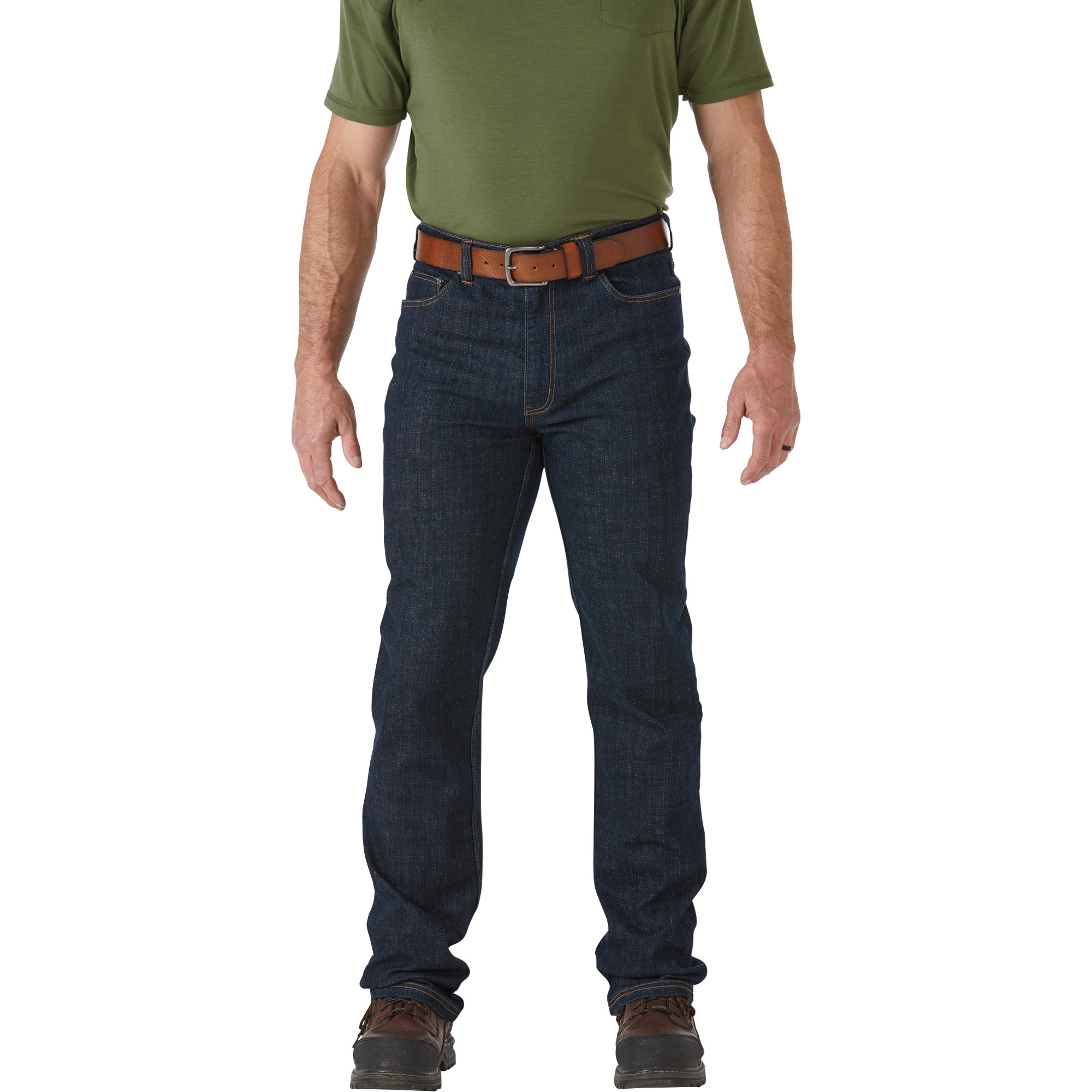 Gravel Gear Men's Flex Wear 12-Oz. Denim 5-Pocket Work Jeans - Dark Wash